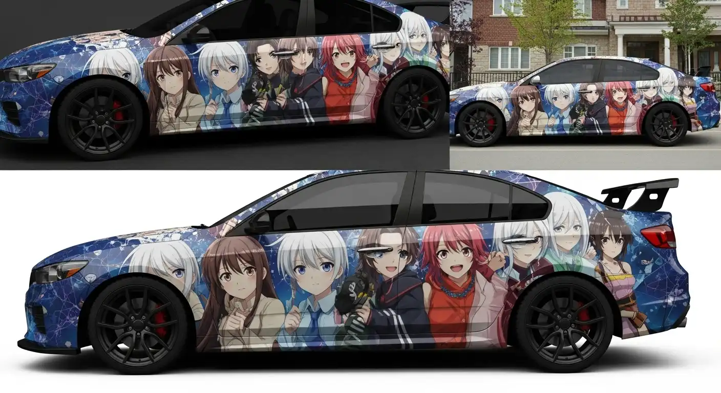 Cartoon Anime Car Wrap Services in Downtown Toronto