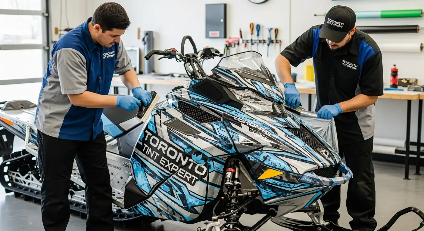 Commercial Snowmobile Wraps in Downtown Canada
