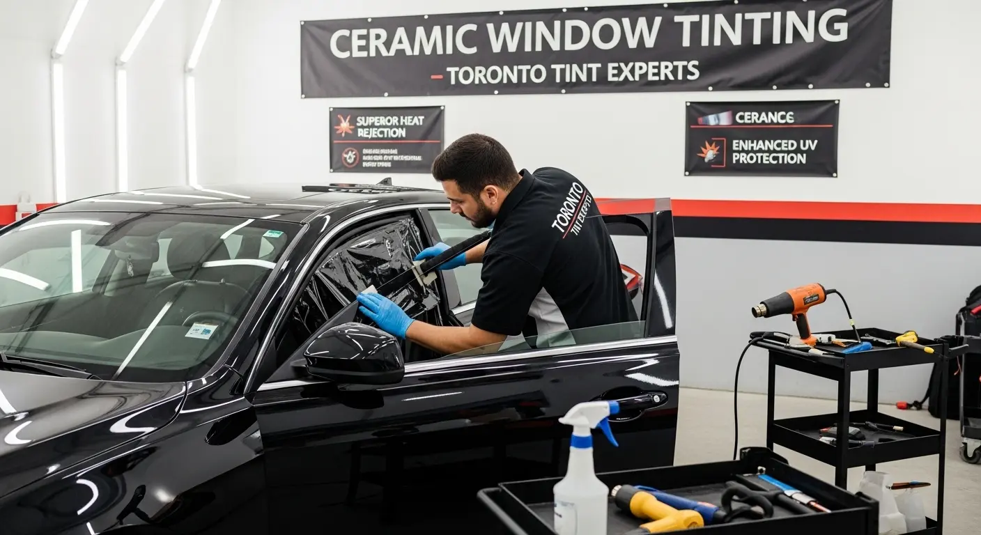 Luxury car ceramic window tinting in Downtown Toronto Canada